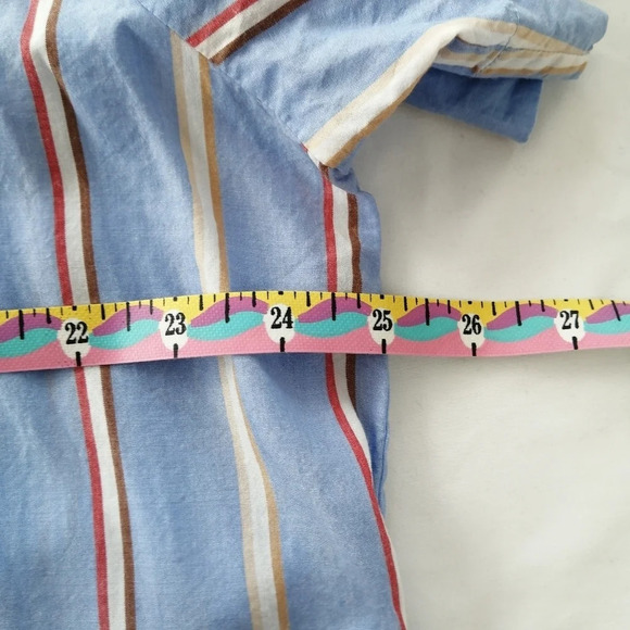 & Other Stories Striped Lyocell A-Line Midi Short Sleeve Shirt Dress Oversize 6 - Picture 13 of 15